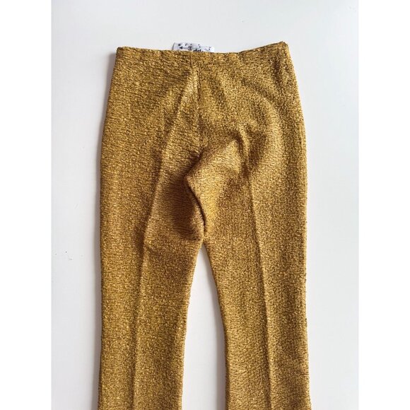 Vintage 90's TRIPP NYC Gold Ruched Slim Fit Flared Pants Trousers, Size M - Picture 7 of 15